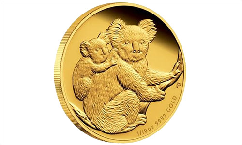 Gold proof koala coin