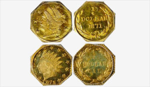 1871 and 1875 California Fractional Gold Coins