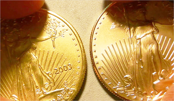 Fake 1 oz Gold American Eagle coins