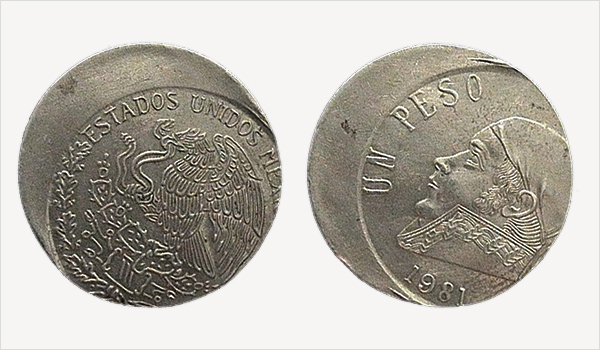 1981 Mexican 1 Peso Error coin